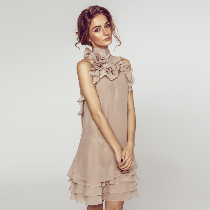Rüschen Kleid rosa